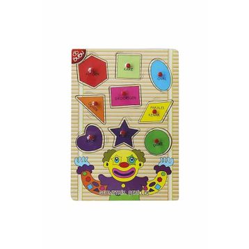BuBu Ahşap Palyaço Geometrik Şekiller Puzzle