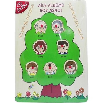 Bubu Aile Soyağacı 7 Parça Ahşap Puzzle