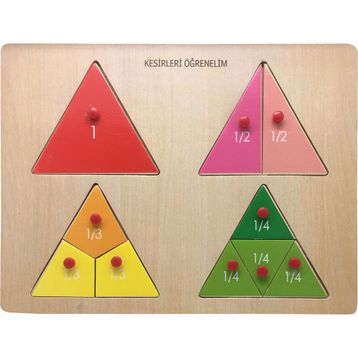 Bubu Ap0083 Ahşap Üçgen Kesirler Puzzle