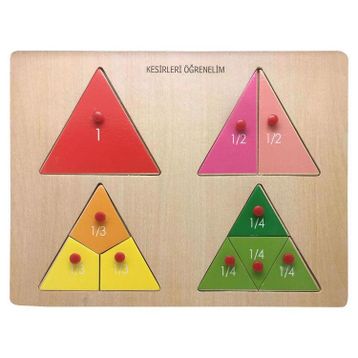 Bubu Ap0083 Ahşap Üçgen Kesirler Puzzle