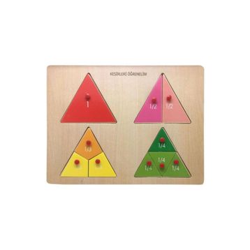 Bubu Ap0083 Ahşap Üçgen Kesirler Puzzle