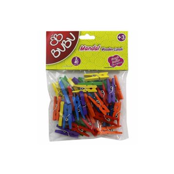 Bubu HS0005 Renkli 3 cm 40'lı Mandal