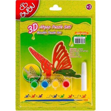 Bubu Kelebek 3D Ahşap Puzzle