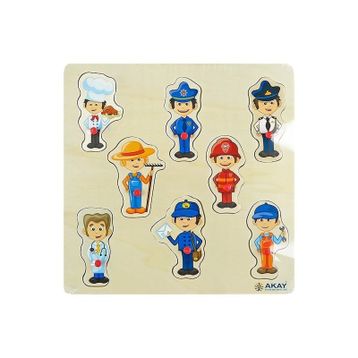Bubu Meslekler 7 Parça Eğitici Ahşap Puzzle