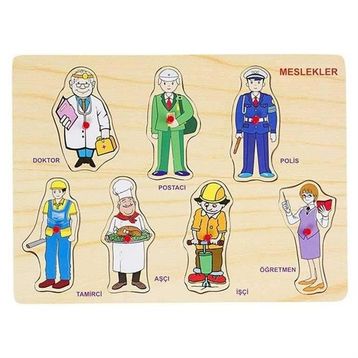 Bubu Meslekler 7 Parça Eğitici Ahşap Puzzle