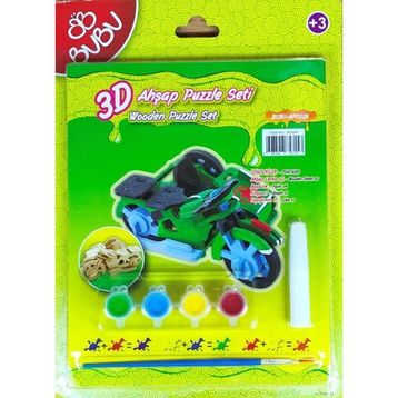 Bubu Motorsiklet 3D Ahşap Maket Puzzle