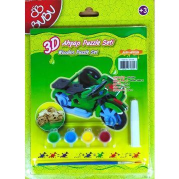 Bubu Motorsiklet 3D Ahşap Maket Puzzle