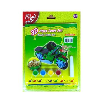 Bubu Motorsiklet 3D Ahşap Maket Puzzle