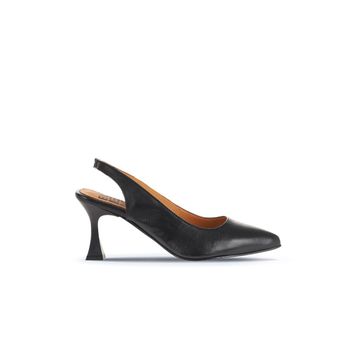 Bueno Shoes 01WA1400 Siyah Deri Kadın Topuklu Ayakkabı