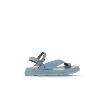 Bueno Shoes 01WA2602 Mavi Deri Kadın Parmak Arası Sandalet