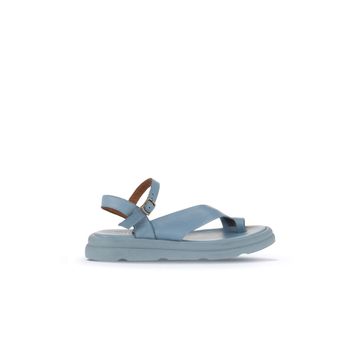 Bueno Shoes 01WA2602 Mavi Deri Kadın Parmak Arası Sandalet