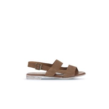 Bueno Shoes 01WA3017 Taba Alf Süet Kadın Düz Sandalet