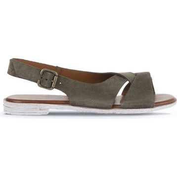 Bueno Shoes 01WA3018 Haki Alf Süet Kadın Düz Sandalet