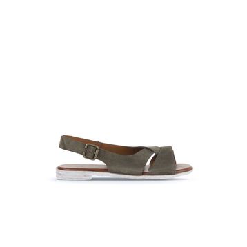 Bueno Shoes 01WA3018 Haki Alf Süet Kadın Düz Sandalet
