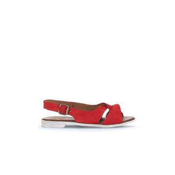 Bueno Shoes 01WA3018 Kırmızı Alf Süet Kadın Düz Sandalet