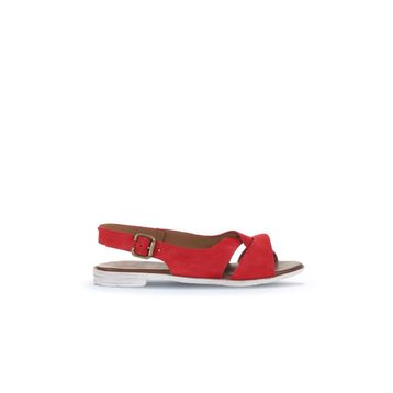 Bueno Shoes 01WA3018 Kırmızı Alf Süet Kadın Düz Sandalet