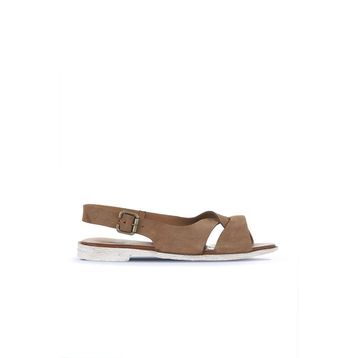 Bueno Shoes 01WA3018 Taba Alf Süet Kadın Düz Sandalet
