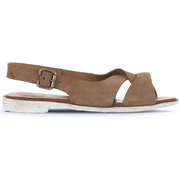 Bueno Shoes 01WA3018 Taba Alf Süet Kadın Düz Sandalet
