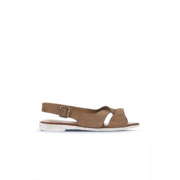 Bueno Shoes 01WA3018 Taba Alf Süet Kadın Düz Sandalet