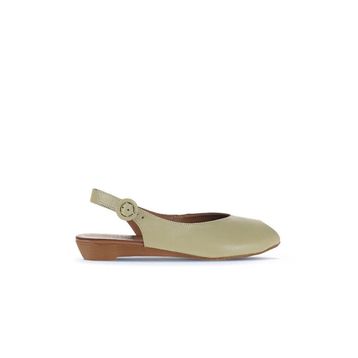 Bueno Shoes 01WA4406 Haki Deri Kadın Düz Sandalet