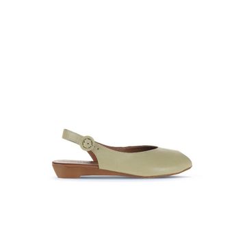 Bueno Shoes 01WA4406 Haki Deri Kadın Düz Sandalet