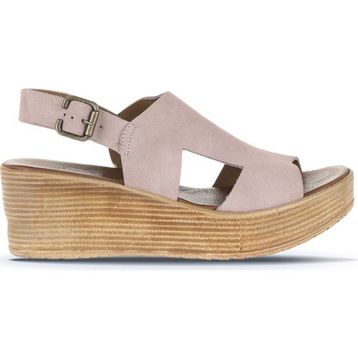 Bueno Shoes 01WA4705 Pudra Alf Süet Kadın Dolgu Topuklu Sandalet
