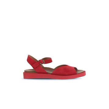 Bueno Shoes 01WA5403 Kırmızı Alf Süet Kadın Düz Sandalet