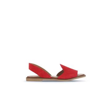 Bueno Shoes 01WA5711 Kırmızı Alf Süet Kadın Düz Sandalet