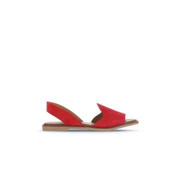 Bueno Shoes 01WA5711 Kırmızı Alf Süet Kadın Düz Sandalet