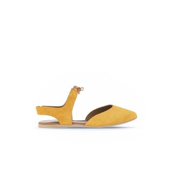 Bueno Shoes 01WA5807 Sarı Alf Süet Kadın Düz Sandalet