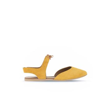 Bueno Shoes 01WA5807 Sarı Alf Süet Kadın Düz Sandalet