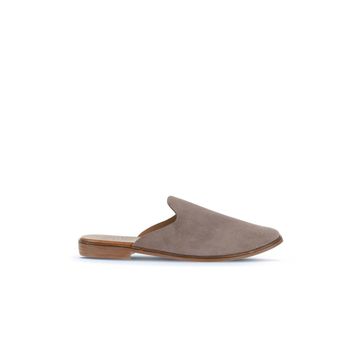 Bueno Shoes 01WA7006 Gri Koyu Alf Süet Düz Kadın Terlik