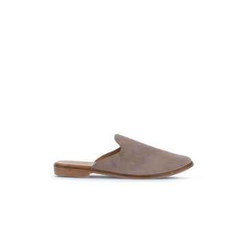 Bueno Shoes 01WA7006 Gri Koyu Alf Süet Düz Kadın Terlik