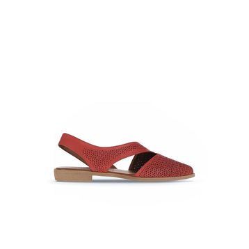 Bueno Shoes 01WA9202 Kırmızı Deri Kadın Düz Sandalet