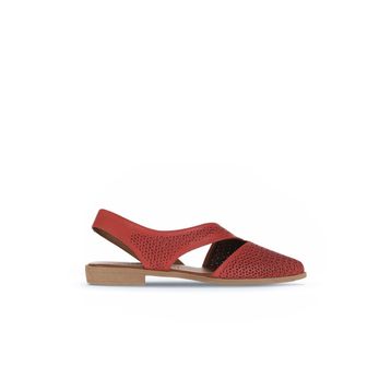 Bueno Shoes 01WA9202 Kırmızı Deri Kadın Düz Sandalet