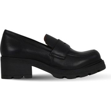 Bueno Shoes 01WF0800 Siyah Deri Kadın Dolgu Topuklu Ayakkabı