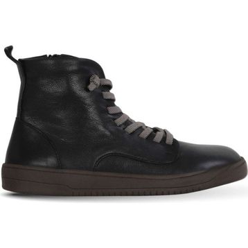 Bueno Shoes 01WF1802 Siyah Beyaz Deri Kadın Düz Bot