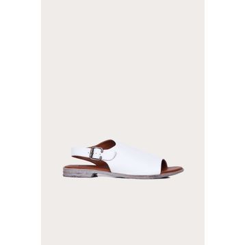 Bueno Shoes 01WN5000 Beyaz Deri Kadın Düz Sandalet