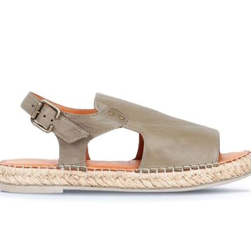 Bueno Shoes 01WQ1125 Yeşil Deri Kadın Espadril Sandalet