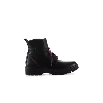 Bueno Shoes 01WR4905 Siyah Lila Flotter Deri Kadın Bot