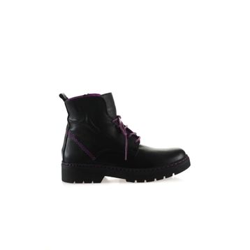 Bueno Shoes 01WR4905 Siyah Lila Flotter Deri Kadın Bot