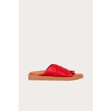 Bueno Shoes 01WS2809 Kırmızı Deri Kadın Parmak Arası Terlik