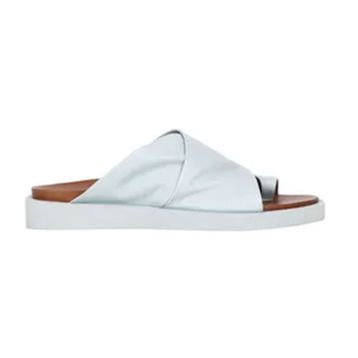 Bueno Shoes 01WS2809 Turkuaz Deri Parmak Arası Kadın Terlik
