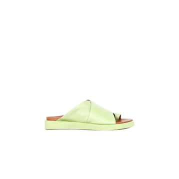 Bueno Shoes 01WS2809 Yeşil Deri Kadın Parmak Arası Terlik