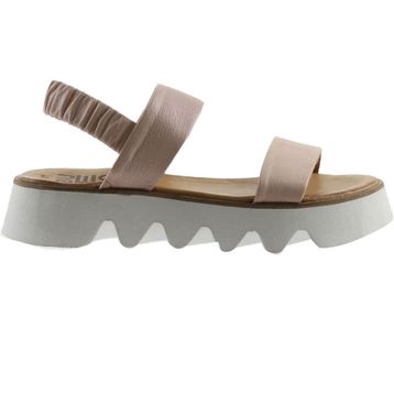Bueno Shoes 01WS8001 Pudra Deri Kadın Dolgu Topuklu Sandalet