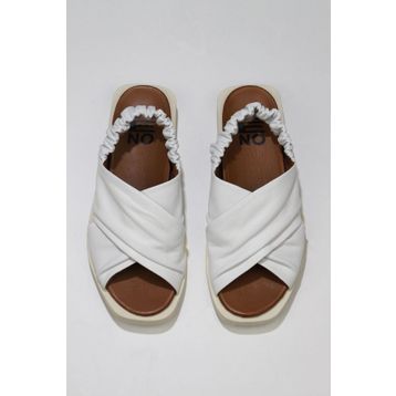 Bueno Shoes 01WU3309 Beyaz Deri Kadın Düz Sandalet