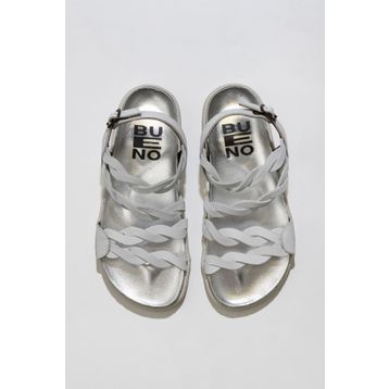 Bueno Shoes 01WU4703 Beyaz Deri Kadın Düz Sandalet