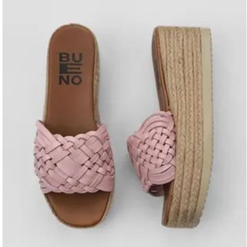 Bueno Shoes 01WU6118 Pudra Deri Kadın Espadril Terlik