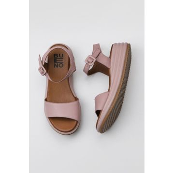 Bueno Shoes 01WY5700 Gül Kurusu Deri Kadın Dolgu Topuklu Sandalet