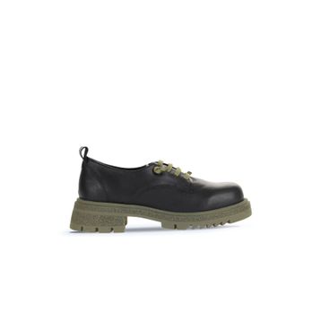 Bueno Shoes 01WZ1421 Siyah Haki Deri Kadın Klasik Ayakkabı